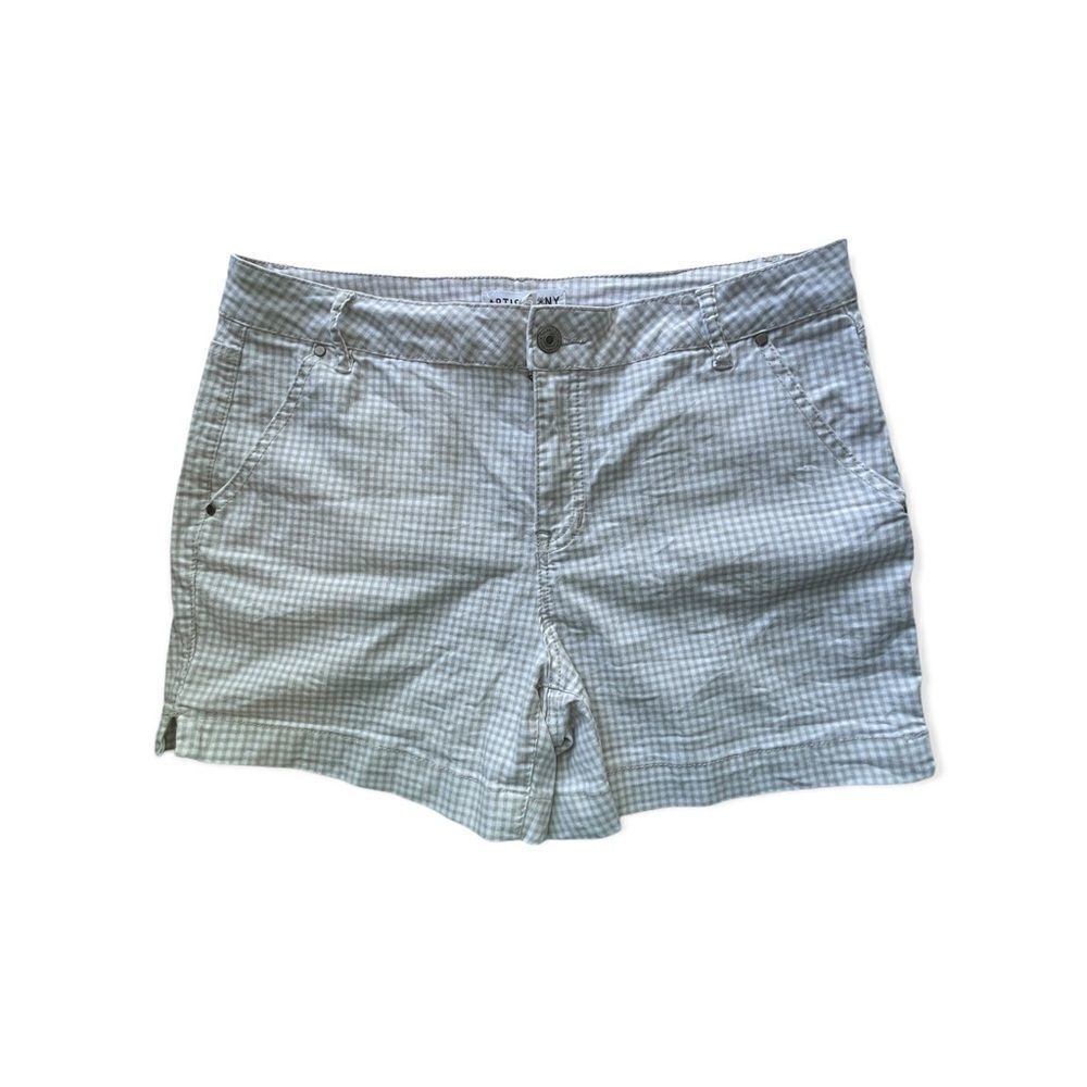 Artisan NY Tan and‎ White Gingham Denim Shorts - Size 14